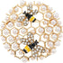 Honeycomb Pearl Rhinestone Brooch Pin for Women Girls Geometric Gold Plated Imitation Pearls Small Bee Animal Lapel Pins Cute Dress Accessories Bi...