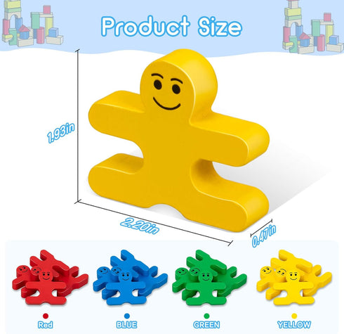 Montessori Toys for 2 3 4 Year Old Boys Girls Gifts, 16pcs Wooden Building Blocks for Toddlers 1-3 Year Old, Stacking Blocks Sensory Toys for Kids...