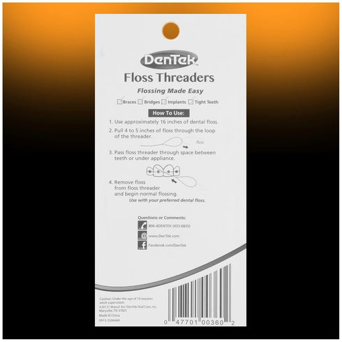 DenTek Floss Threaders | For Braces, Bridges, and Implants | 50 Count (Pack of 6)...