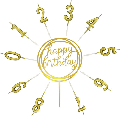 10-Piece Number Birthday Candles - Glitter Cake Toppers for Birthday & Wedding Parties...