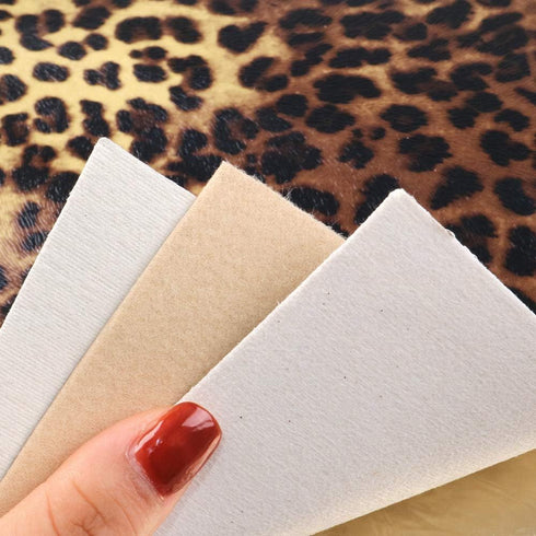 Leopard Printed Faux Leather Sheet Metallic Burst Crack Synthetic Leather Fabric Assorted 6 PCS 7.7" x 12.9" (20 cm x 33 cm) for Hair Accessories ...