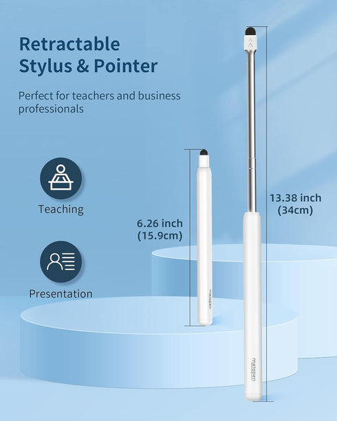 Metapen X1 Universal Stylus Pen for Touch Screens, 2-1 Retractable Pointer & Stylus with Special Flocking Tip, High Precision & Soft, Stylus Pen f...