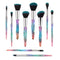 Makeup Brushes, 10PCs Professional Cosmetic Brush Set Special Shiny Foundation Face Powder Brush Eyeshadows Blending Blush Brushes Colorful Plasti...