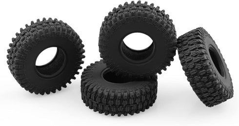 1.0 Crawler Tires w/Foam Beadlock Wheel Soft Tire for TRX4M SCX24 1/18 1/24 RC Crawler Truck, 52 * 19mm...