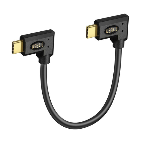 90 Degree USB 4.0 Cable Right Angled USB C to USB C Extension Cable 240W Fast Charging USB Type C Cable Supports Charging Data Audio Video for Lap...