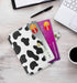 M-Plateau Phone Card Holder, Stick On with Snap Closure 3M Adhesive Leather Phone Wallet Work with iPhone 14 Case and Most Smartphones (Cow Print)...