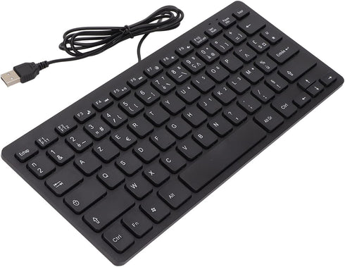 Yoidesu Wired Keyboard, TT-A01 78 Keys USB Keyboard Mute Ultra Thin Mini Russian/French/German Keyboard for PC Laptop Desktop Computer (French)...