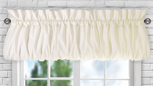 Ellis Curtain Stacey Sheer Balloon Valance, 60" x 15", Ice Cream...