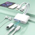 Lightning + USB C to Aux Audio Headphone Jack Adapter,Multi USB OTG Camera Adapter+3.5mm Earphone Jack+Type-C Earphone/Charge Port,Phone Splitter ...