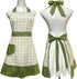 Cute Lovely Unique Design Women Girls Ladies Retro Apron with Chic Pocket for Cooking Kitchen, Green...