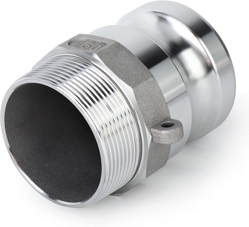 TAISHER 2PCS Global Type F Aluminum Cam & Groove Hose Fittings?1-1/2" Plug x 1-1/2" NPT Male...
