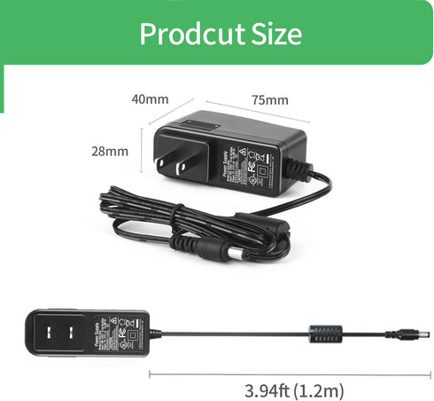 AC to DC 5V 1A Power Supply Adapter, Plug 5.5mm x 2.1mm...