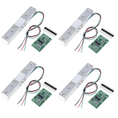 ShangHJ 4 Sets Digital Load Cell Weight Sensor + HX711 ADC Module Weighing Sensor for Arduino DIY Portable Electronic Kitchen Scale Kit (10kg)...