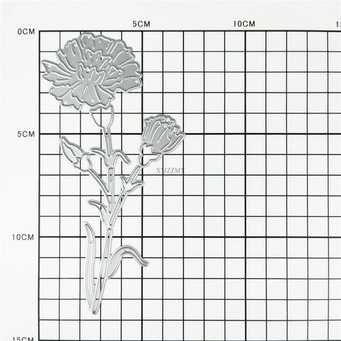 Patchwork Carnation Flowers Die Cuts for Card Making, Paper Embossing Metal Cutting Dies Kit Templates, Storage Pockets Supplies, Photo Frame Albu...