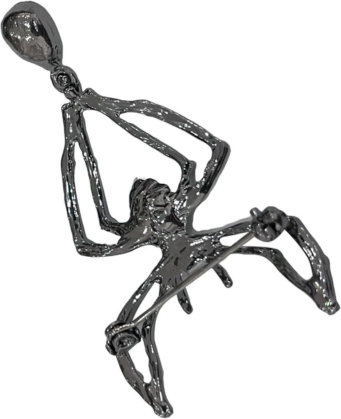 Creative Men Women Halloween Enamel Corsage Crystal Rhinestone Spider Shaped Brooch Pins (Black)...