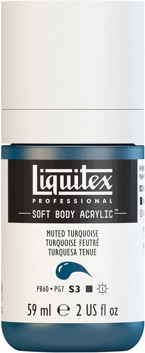 Liquitex Professional Soft Body Acrylic Paint, 59ml (2-oz) Bottle, Muted Turquoise...