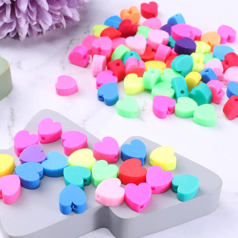 50pcs Mixed Polymer Clay Spacer Beads,10mm Colorful Polymer Clay Spacer Beads,for DIY Jewelry Bracelet, Earring, Necklace,Craft Making Supplies (L...