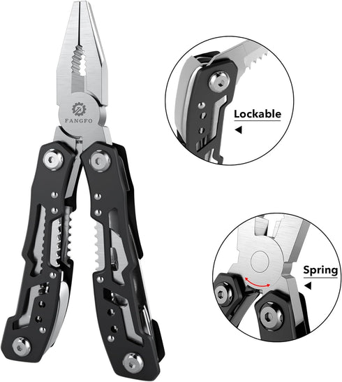 14-In-1 Multitool with Safety Locking, Professional Stainless Steel Multitool Pliers Pocket Knife, Bottle Opener, Screwdriver with Nylon Sheath ?A...