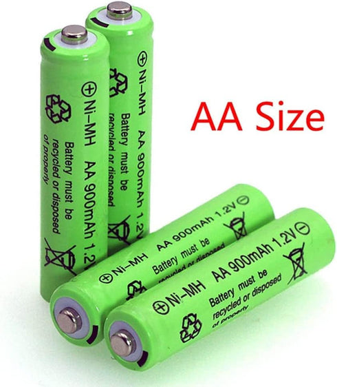 10 Packs 1.2V AA 900mAh Ni-MH Rechargable Batteries for Solar Lights, Garden Lights, Remotes, Mice...