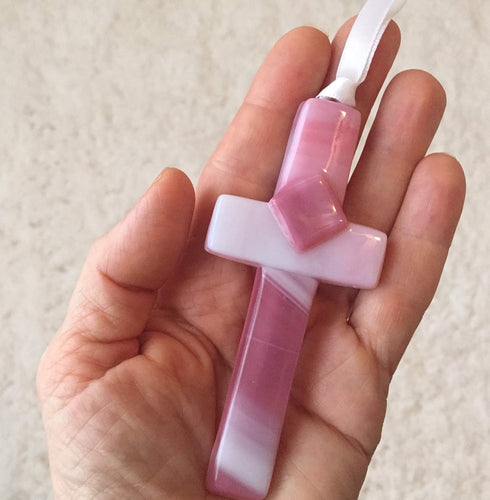Handmade Glass Cross for Mother with Poem- Unique Gift for Mom on Christmas, Mother's Day, Birthday...