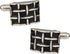 Chunky Woven Black and Silver Cufflinks with Presentation Box...