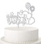 Baby Elephant Happy Birthday Cake Topper, Glitter Animal Elephant Theme Birthday Party Decorations (Silver)...