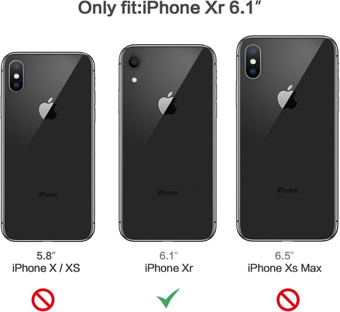 iPhone XR Case with Screen Protector,iPhone XR Case, Shock Absorption Heavy Duty Drop Test Cover with Car Mount Kickstand Lightweight Protective P...