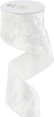 MEEDEE White Crushed Velvet Ribbon 2.5 Inch Velvet Wired Ribbon Crushed Velvet Christmas Ribbon 10 Yards White Velvet Ribbon for Christmas Tree De...