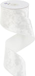 MEEDEE White Crushed Velvet Ribbon 2.5 Inch Velvet Wired Ribbon Crushed Velvet Christmas Ribbon 10 Yards White Velvet Ribbon for Christmas Tree De...
