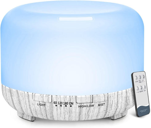 Essential Oil Diffuser, YIKUBEE Diffuser, 500ml Oil Diffuser, Humidifier with Remote Control, Aromatherapy Diffusers for home, Diffusers for Essen...