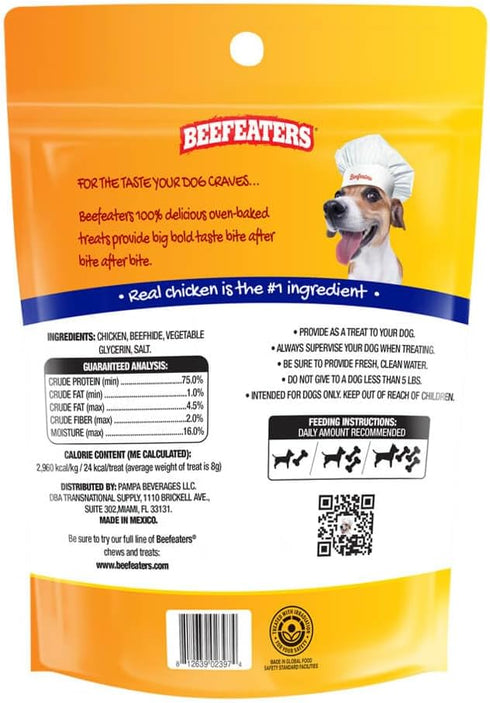Beefeaters Dog Treats - Beefhide 5in Twist with Chicken 10oz | Dog Food High Protein, Low Fat, Enriched with Vitamins & Minerals | Promotes Clean ...
