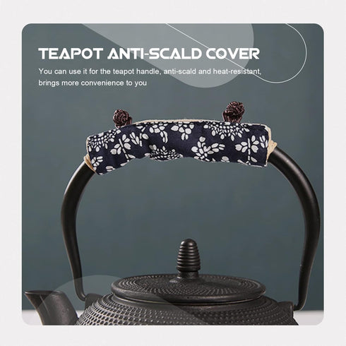 Pot Holders Teapot Handle Holder Cloth Tea Pot Handle Cover - Non Slip Pot Holder Sleeve Teakettle Handle Sleeve for Home Kicthen (Blue) Pan Handl...