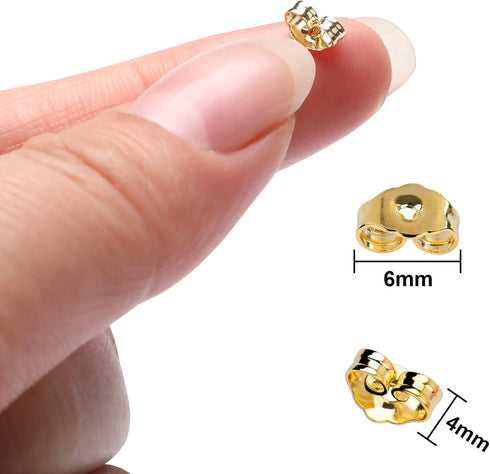SANNIX 30pcs/15 Pairs Gold Plated Earring Backs Yellow Replacement Secure Ear Lockings...
