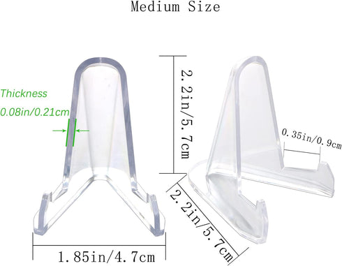 36 PCS Acrylic Display Holder Clear Display Easel Stands for Coins Capsules Phone Medals Stones Cards (Medium)...