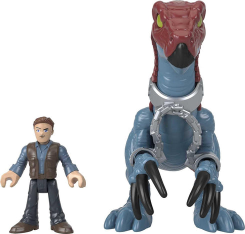 Fisher-Price Imaginext Jurassic World Dinosaur Toy Therizinosaurus & Owen Grady Figure Set for Pretend Play Preschool Kids Ages 3+ Years...