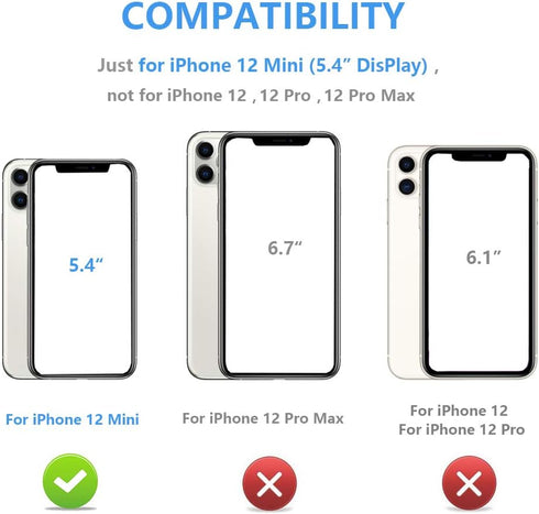 ONETOP Compatible with iPhone 12 Mini Wallet Case with Card Holder, PU Leather Kickstand Card Slots Case, Double Magnetic Clasp and Durable Shockp...