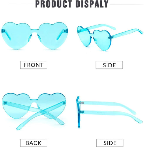 ADE WU Cute Heart Sunglasses for Women Men Trendy Fun Colorful Rave Party Sun Glasses...