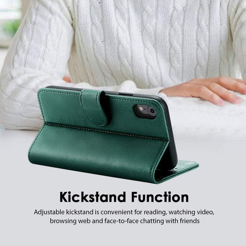 Compatible with iPhone X | XS Wallet Case, PU Leather Magnetic Flip Folio Phone Case with Credit Card Holder, Stand & Shockproof Cover for iPhone ...