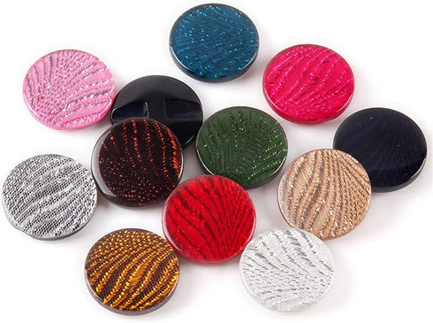 10 Pcs Round Resin Buttons Striped Buttons for Overcoat Sewing Accessories (Red, 21mm)...