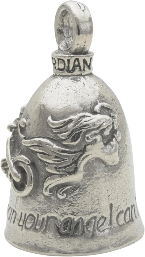 Guardian Bell Good Luck Bell w/Keyring & Black Velvet Gift Bag | Motorcycle Bell | Lead-Free Pewter | Made in USA...