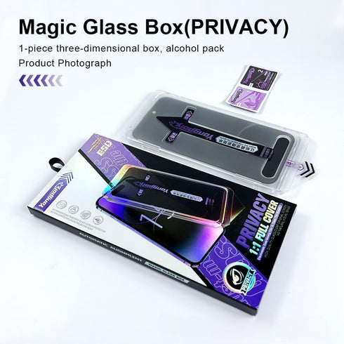 Protective Film Set for iPhone 15 Pro Max - 2 Tempered Glass Protectors with Anti-Spy and Dust-Free Storage Box - Full Screen Coverage (iPhone 15 ...