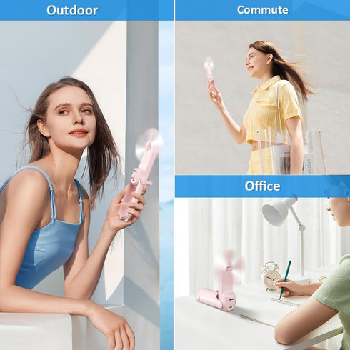 LifePlus Air Cooler 3 IN 1 Handheld Fan Personal Fan Small Pocket Fan Portable Desk Fan Speed Adjustable Flashlight...