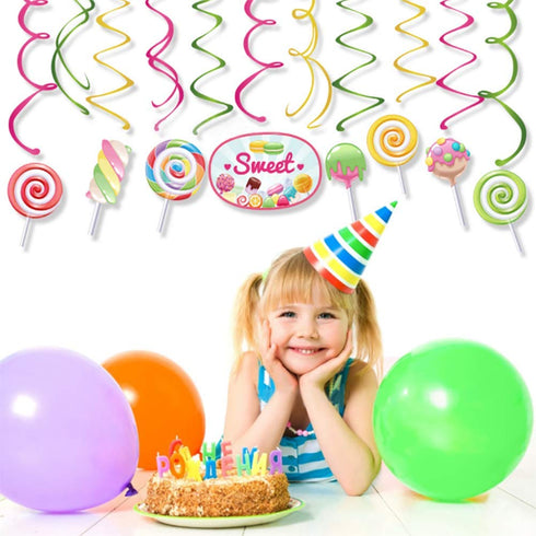30Ct CandyLand Hanging Swirl Decorations,Lollipop Decorations,Sweet Decorations for Girls,Boys,Kids,Home,Classroom,Office,Baby Shower...