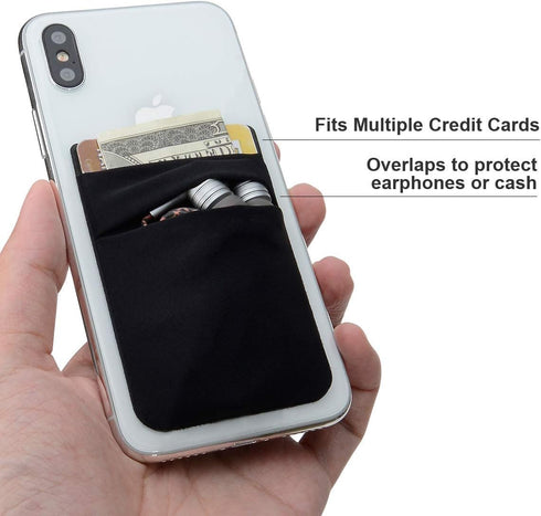 Hoblaze Phone Card Holder Stretchy Lycra Wallet Pocket Credit Card ID Case Pouch Sleeve 3M Adhesive Sticker Compatible with iPhone Samsung Galaxy ...