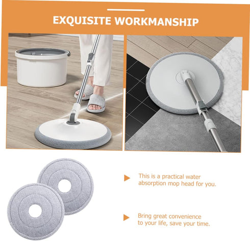2pcs Replacement Mop Head Cleaning Supplies Microfiber Mop Pads Car Wash Mop Microfiber Mop Head Household Cleaning Supplies House Mop Head Replac...