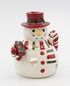 Fine Ceramic Snowman Wearing Scarf Tea Light Candle Holder, 5-1/2" H...