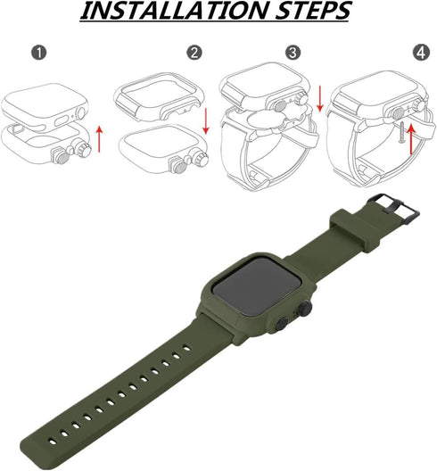 Waterproof Case for Apple Watch Series 6/5/4/SE 44mm, IP68 Waterproof Dustproof Snowproof Shockproof Impact Resistant Apple iWatch Full Body Prote...