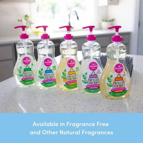 Dapple Baby Bottle Soap, Hypoallergenic Dish Soap for Baby Bottles, Powered by Plants, Travel Size, Fragrance Free, 3 Fl Oz (Pack of 2)...