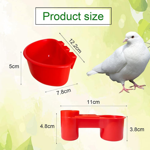 Cage Cups Birds Hanging Feeders Seed Bird Feeding Cups Dish Pigeon Water Bottle Feeder for Cage...