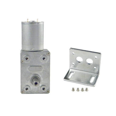CHACNS 370WG 12V DC 10RPM Electric Motor Worm Geared Drive Motor with Screw Use for Fixed Motor...